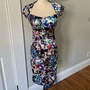 Cache silk/spandex dress